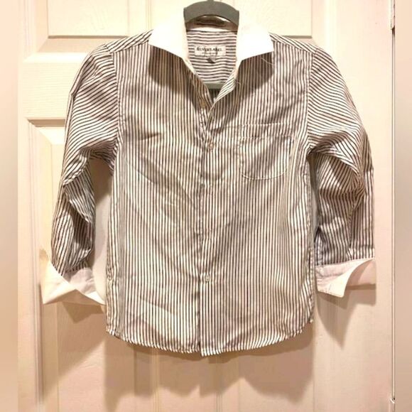 Moshiko Silver Label Striped shirts (Bundle of 2) , women's sz 7 & 8. Gray& Blue - Picture 1 of 6